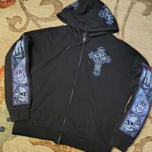 Cosmic Aura Black Zip-Up Hoodie